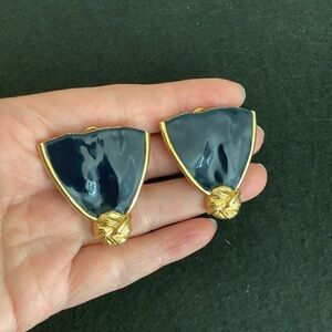 Vintage made in U S A color enamel clip on earrings.